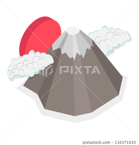 3D Isometric Flat  Set of Japan Collection. Item 7 116371810