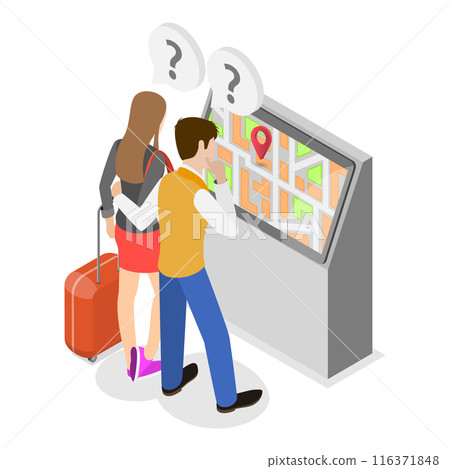 3D Isometric Flat Illustration of Information Kiosk. Item 1 3D Isometric Flat Illustration of Information Kiosk. Item 1 116371848