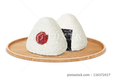 Onigiri illustration realistic white background Onigiri illustration realistic white background 116372017