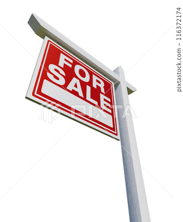 Left Facing For Sale Real Estate Sign Isolated on a White Background. 116372174