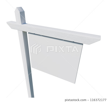 Blank Real Estate Sign Isolated on a White Background. 116372177