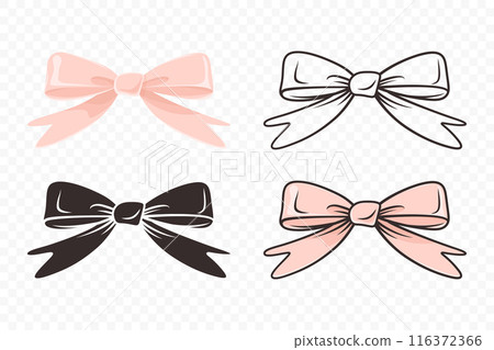 Cute Flat Vector Cartoon Bow, Gift Bow Design Template. Decorative Bow Icon, Vector Illustration Cute Flat Vector Cartoon Bow, Gift Bow Design Template. Decorative Bow Icon, Vector Illustration 116372366