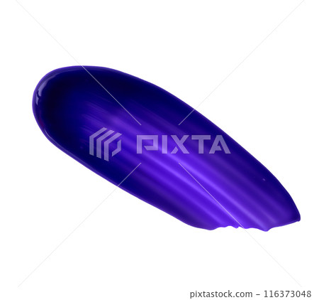 Whitening purple toothpaste swatch isolated on white background. Texture of purple tooth gel for whitening teeth. 116373048