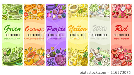 Healthy color diet vertical banners Healthy color diet vertical banners 116373075