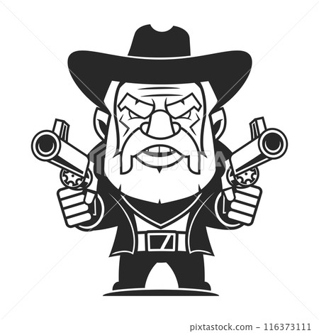 Cowboy bust or head on hat in engraving style. Hand drawn ink sketch. illustration. Cowboy bust or head on hat in engraving style. Hand drawn ink sketch. illustration. 116373111