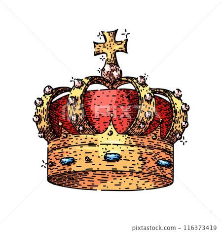 gold crown king sketch hand drawn vector 116373419