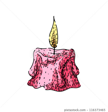 fire candle sketch hand drawn vector 116373465
