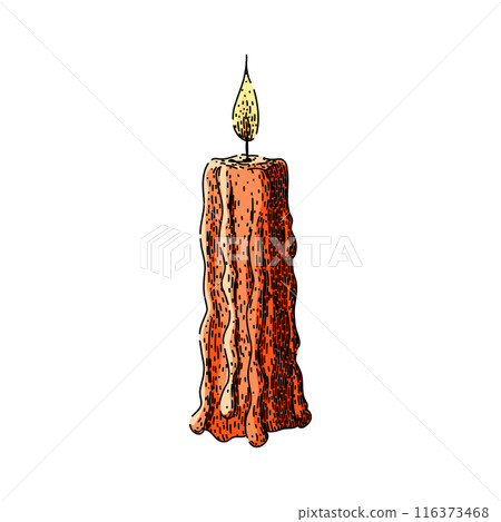 light candle sketch hand drawn vector 116373468
