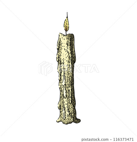 set candle sketch hand drawn vector 116373471