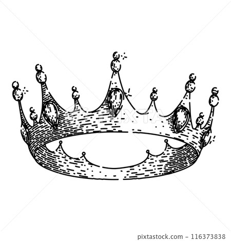 prince crown queen sketch hand drawn vector 116373838