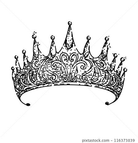 royal crown queen sketch hand drawn vector 116373839