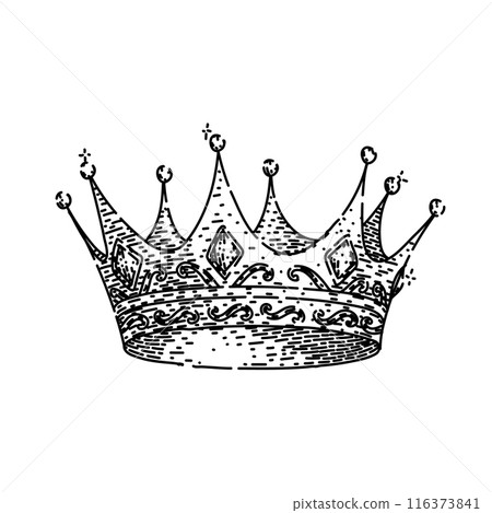 princess crown king sketch hand drawn vector 116373841