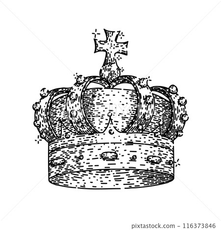 gold crown king sketch hand drawn vector 116373846
