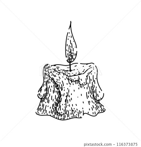 fire candle sketch hand drawn vector 116373875