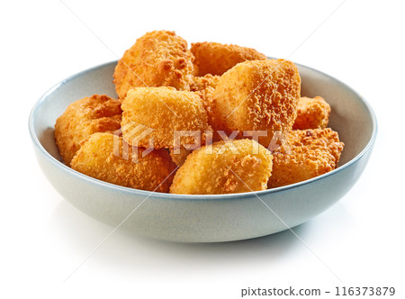 fried fish fillet nuggets 116373879