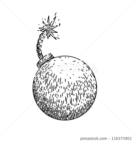 explode bomb sketch hand drawn vector 116373901