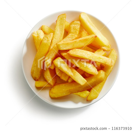 fried potatoes on white background fried potatoes on white background 116373910