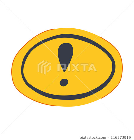 mark yellow warning sign cartoon vector illustration 116373919