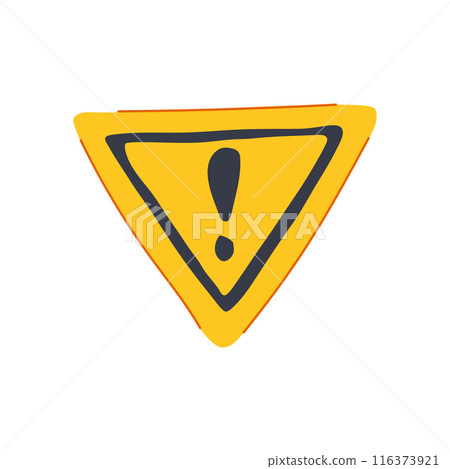 hazard yellow warning sign cartoon vector illustration 116373921