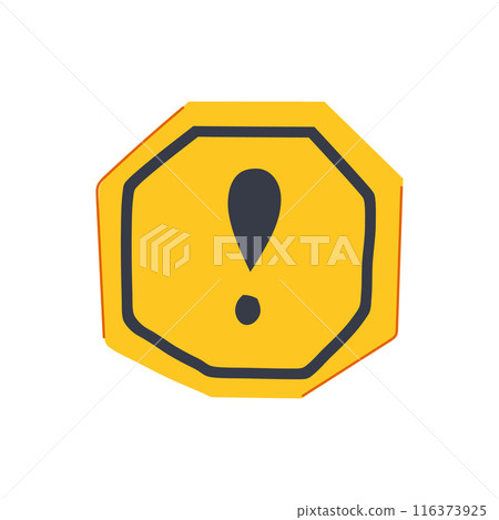 caution yellow warning sign cartoon vector illustration 116373925