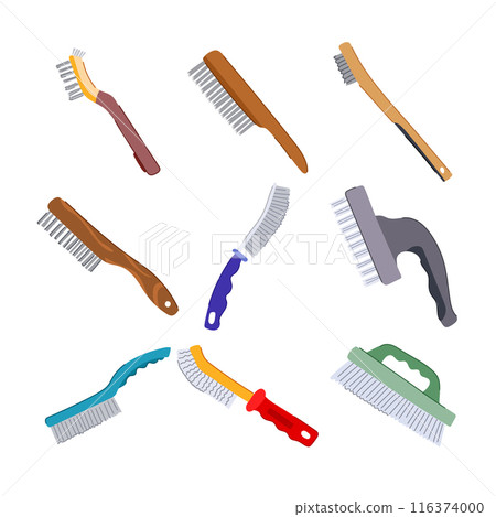 wire brush set cartoon vector illustration 116374000