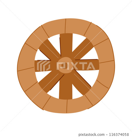 old wheel ancient cartoon vector illustration 116374058