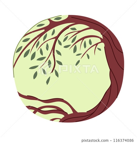 planet tree of life cartoon vector illustration 116374086