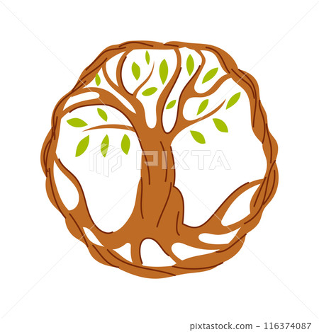 conservation tree of life cartoon vector illustration 116374087