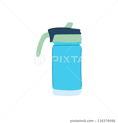 hand thermos cup cartoon vector illustration 116374098