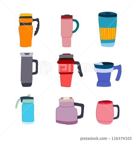 thermos cup set cartoon vector illustration thermos cup set cartoon vector illustration 116374105