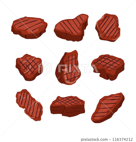 steak grill set cartoon vector illustration steak grill set cartoon vector illustration 116374212