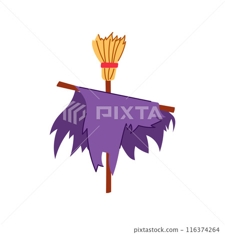 fall scarecrow cartoon vector illustration 116374264