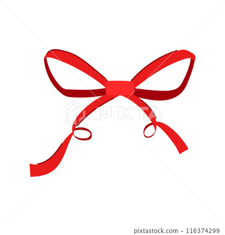 gift red bow ribbon cartoon vector illustration 116374299