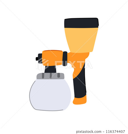 tool paint sprayer cartoon vector illustration 116374407