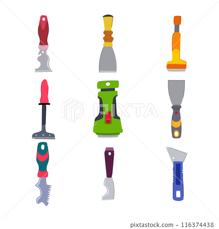paint scraper set cartoon vector illustration paint scraper set cartoon vector illustration 116374438
