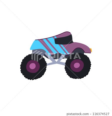 wheel monster truck cartoon vector illustration 116374527