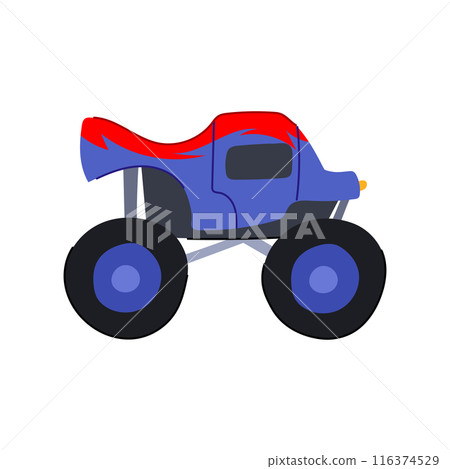 logo monster truck cartoon vector illustration 116374529