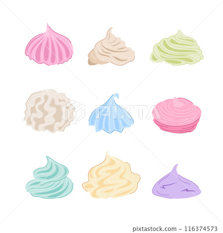 meringue set cartoon vector illustration meringue set cartoon vector illustration 116374573