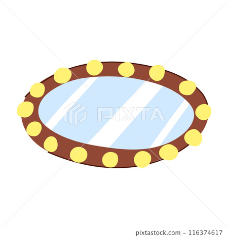 bulb makeup mirror frame cartoon vector illustration 116374617