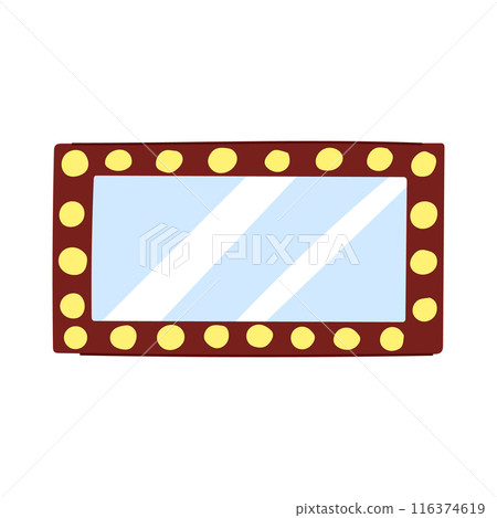 light makeup mirror frame cartoon vector illustration 116374619