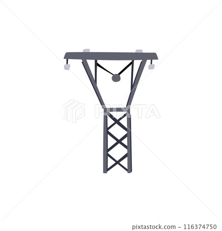 line electric pylon cartoon vector illustration 116374750