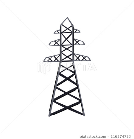 voltage electric pylon cartoon vector illustration voltage electric pylon cartoon vector illustration 116374753