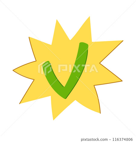 graphic check mark cartoon vector illustration 116374806