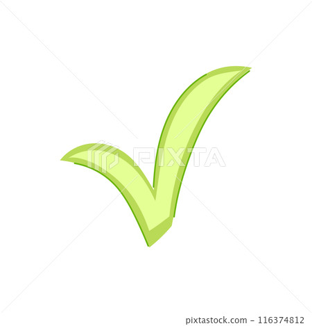green check mark cartoon vector illustration 116374812