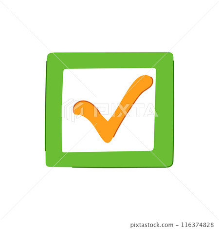 yes check mark cartoon vector illustration yes check mark cartoon vector illustration 116374828