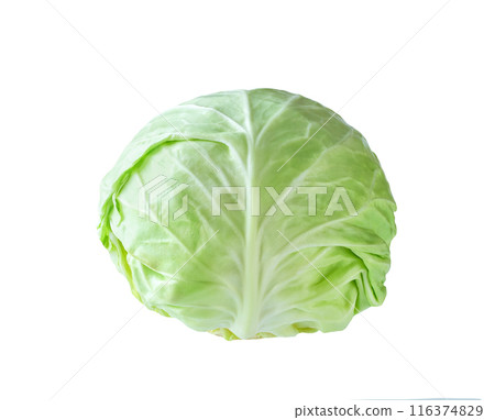green cabbage isolated on a white background.healthy food. green cabbage isolated on a white background.healthy food. 116374829