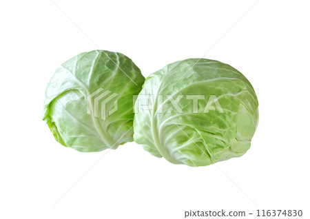 green cabbage isolated on a white background.healthy food. green cabbage isolated on a white background.healthy food. 116374830