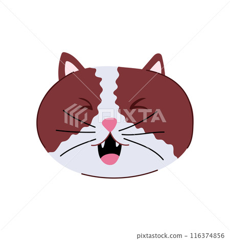 pet cat face cartoon vector illustration 116374856