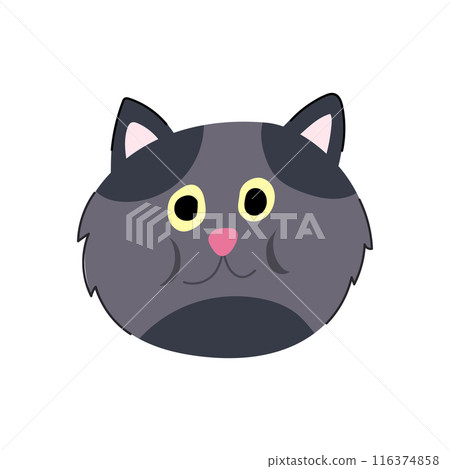 kitten cat face cartoon vector illustration 116374858
