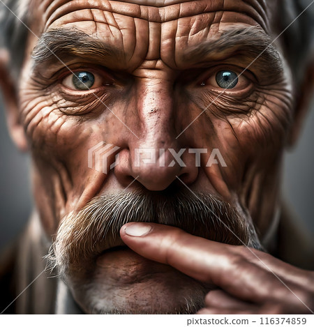 Staring man's face 116374859